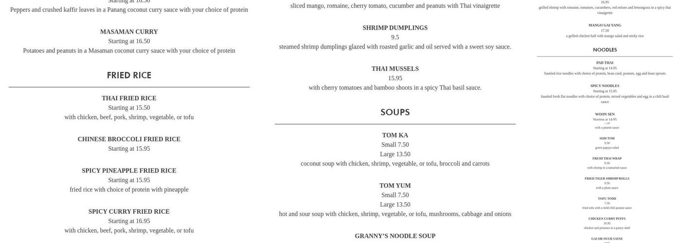 Joya Menu
