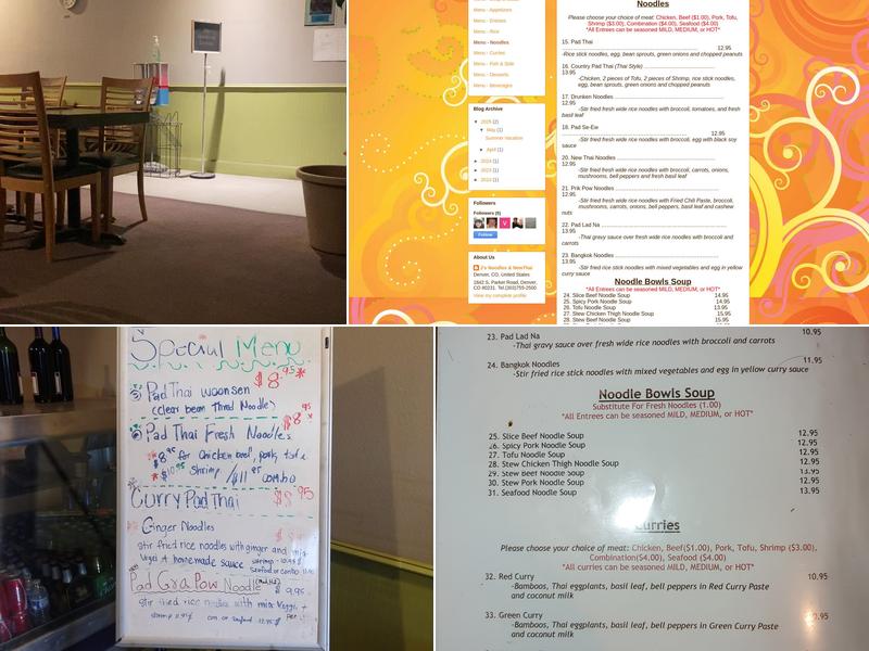 J's Noodles & New Thai Menu
