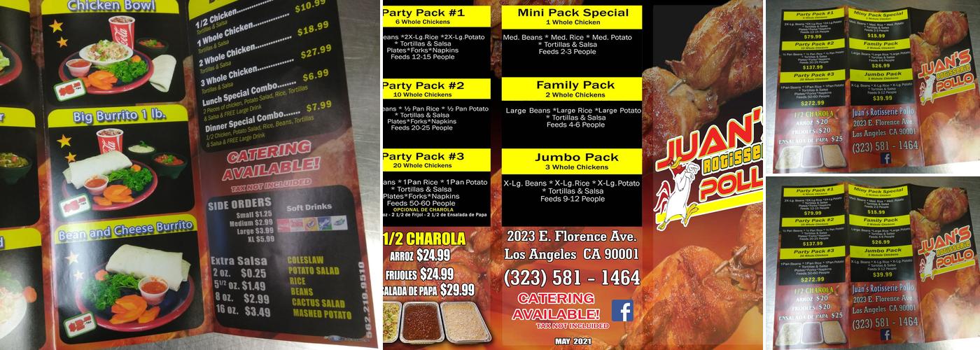 Juan's Rotisserie Pollo Menu