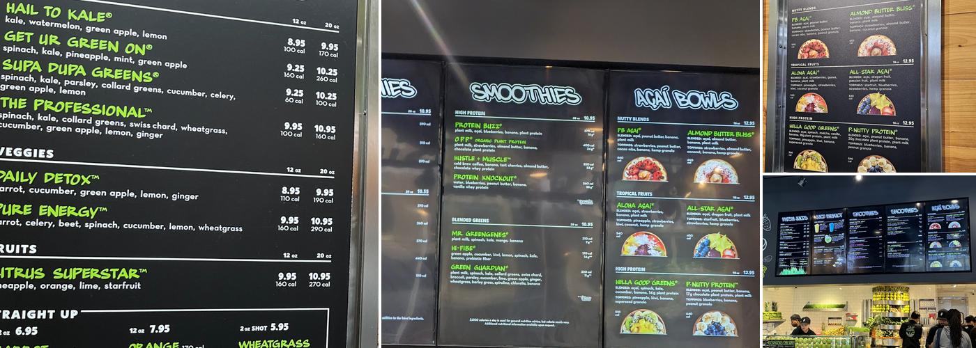 Juice Generation Menu