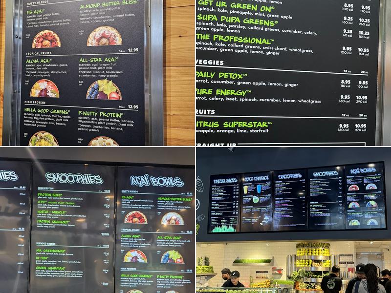 Juice Generation Menu