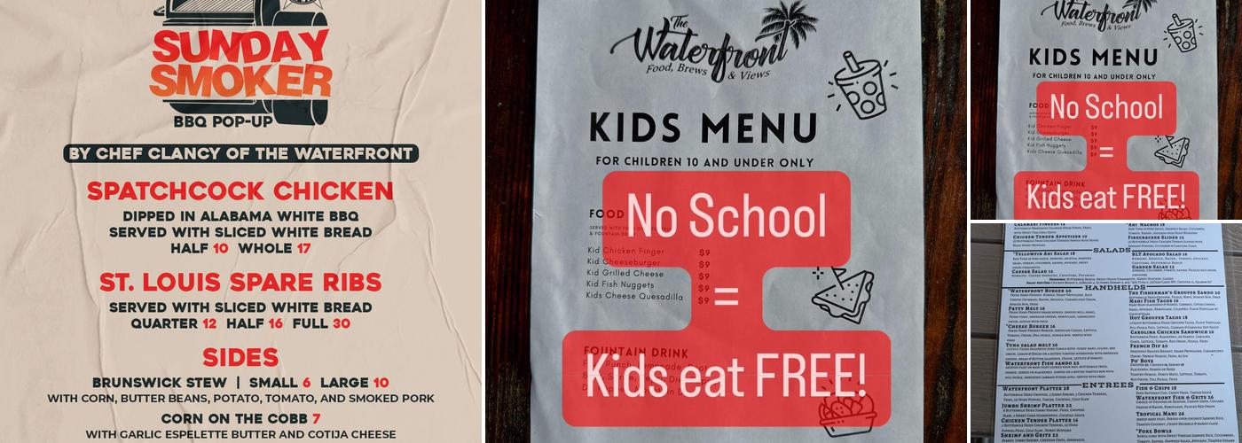 The Waterfront Menu
