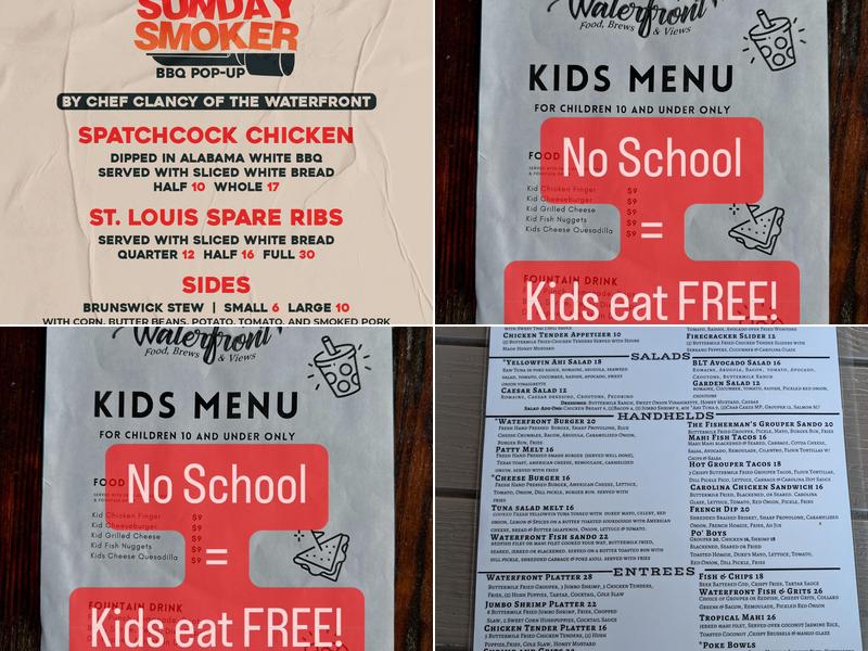 The Waterfront Menu