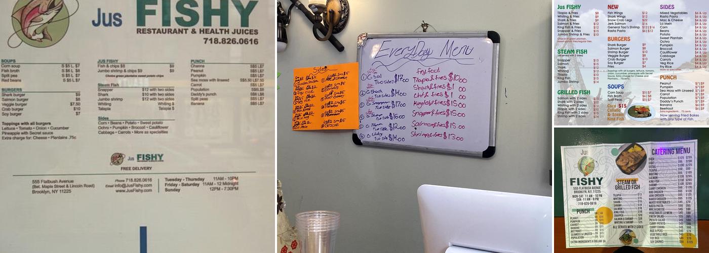 Jus Fishy Menu