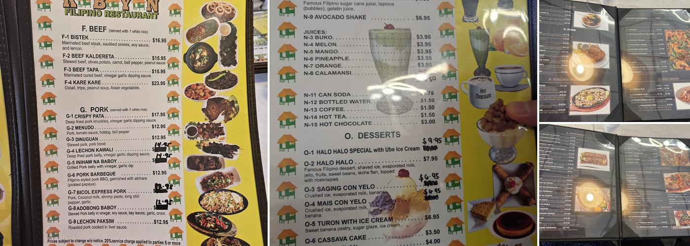 Kabayan Menu