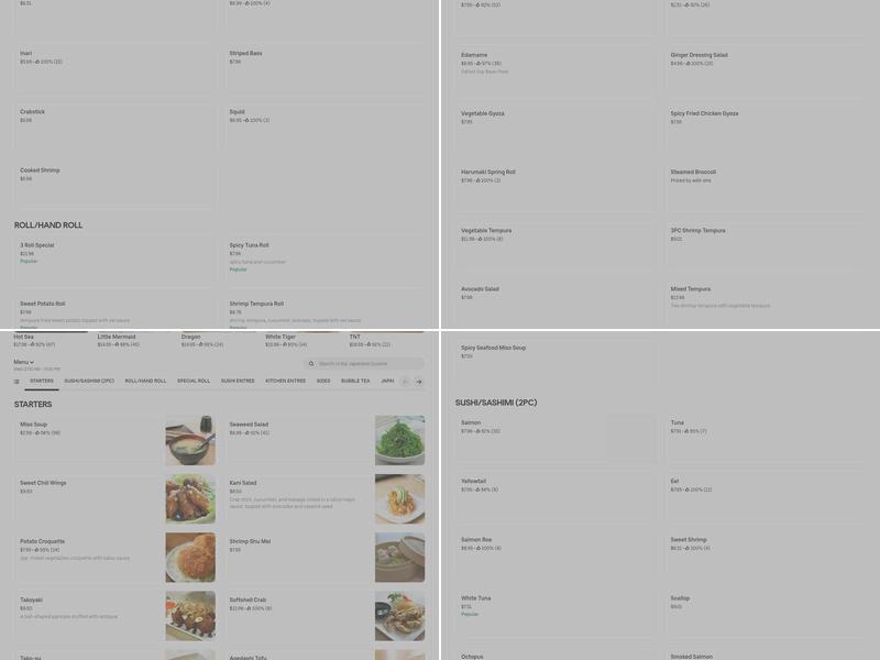 Kai Japanese cuisine Menu