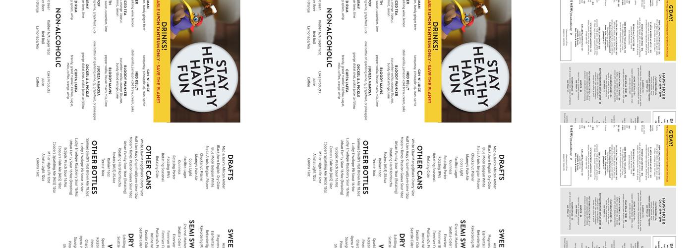 Kangaroo & Kiwi Menu