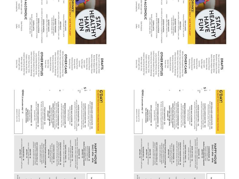 Kangaroo & Kiwi Menu