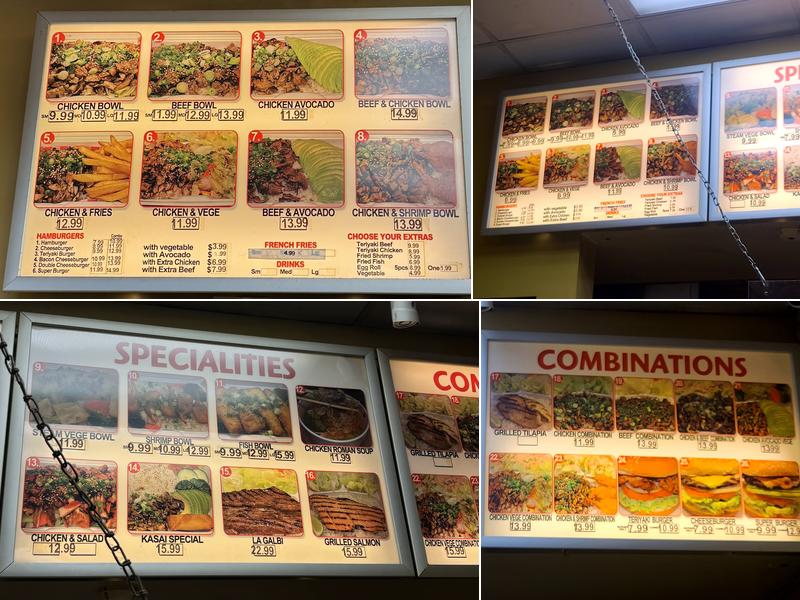 Kasai Teriyaki Bowl Menu