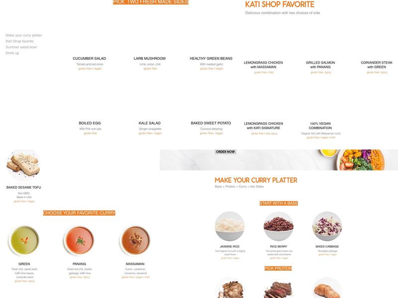 Kati Shop : Thai • Curry • Rice Menu