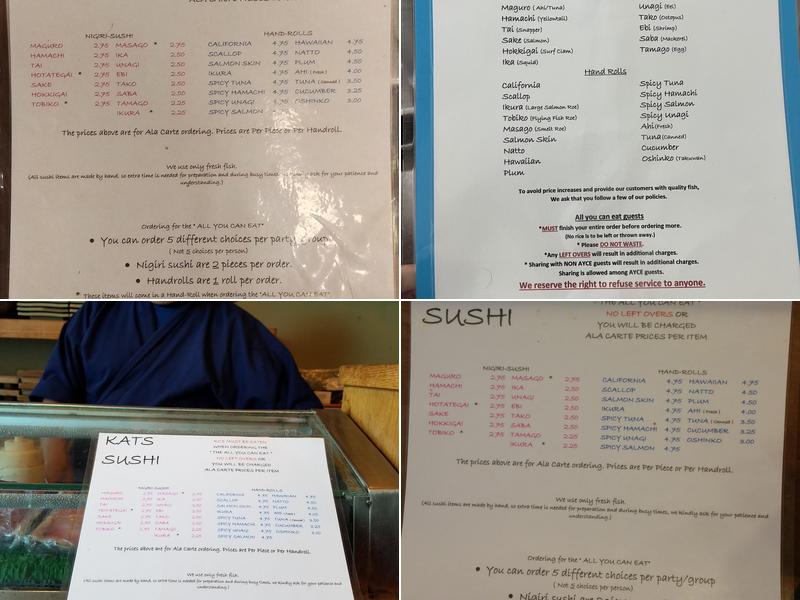 Kats Sushi Menu