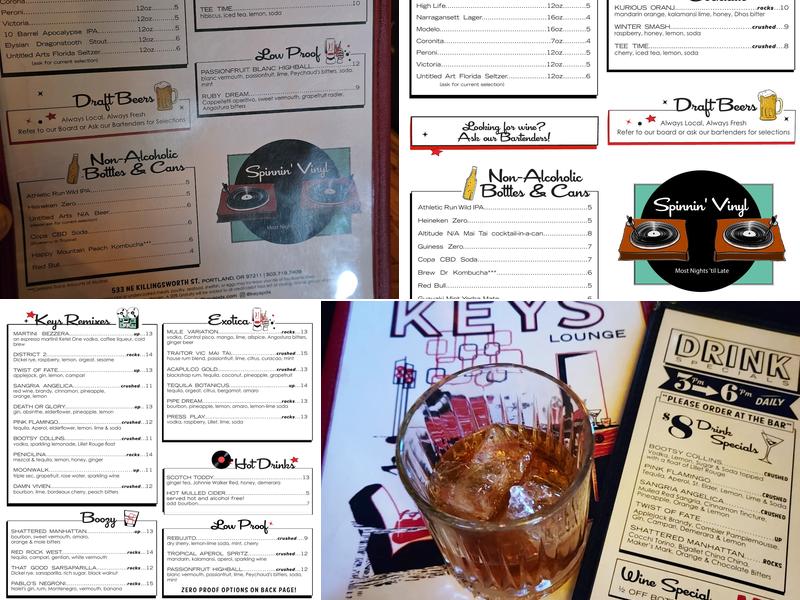 Keys Lounge Menu