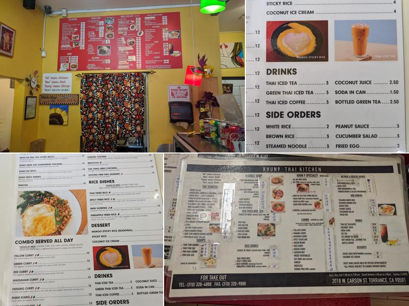 Khun 9 Thai Kitchen Menu