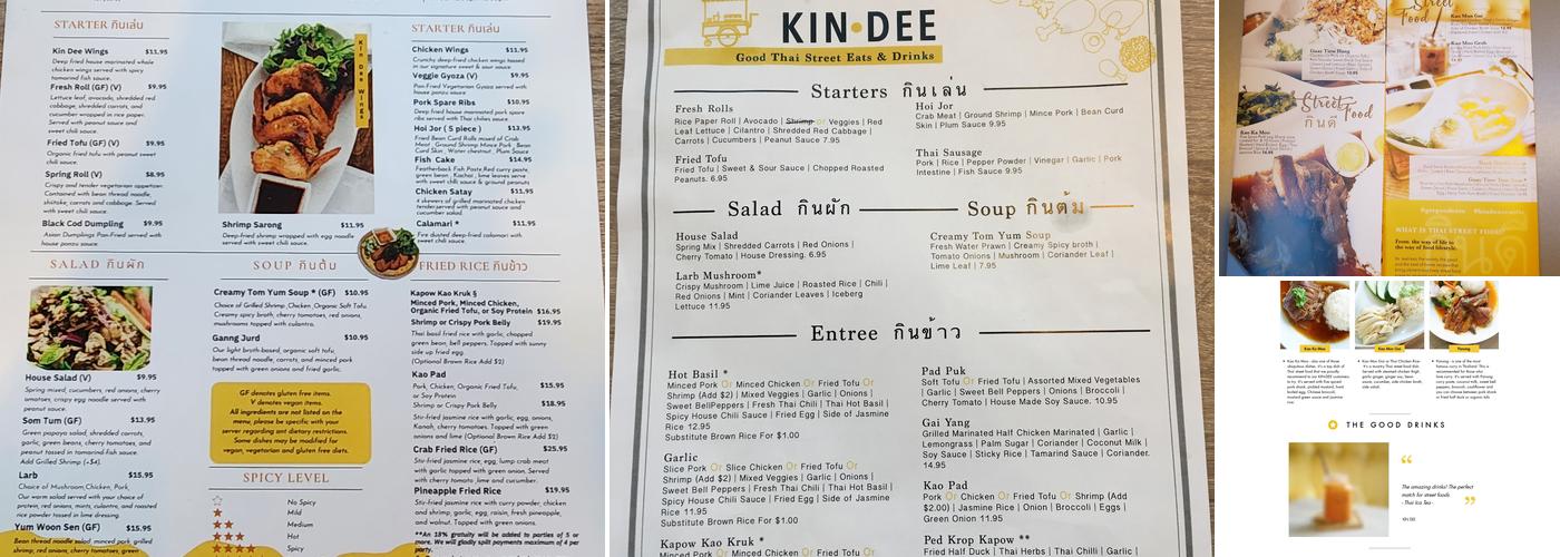 Kin Dee Menu