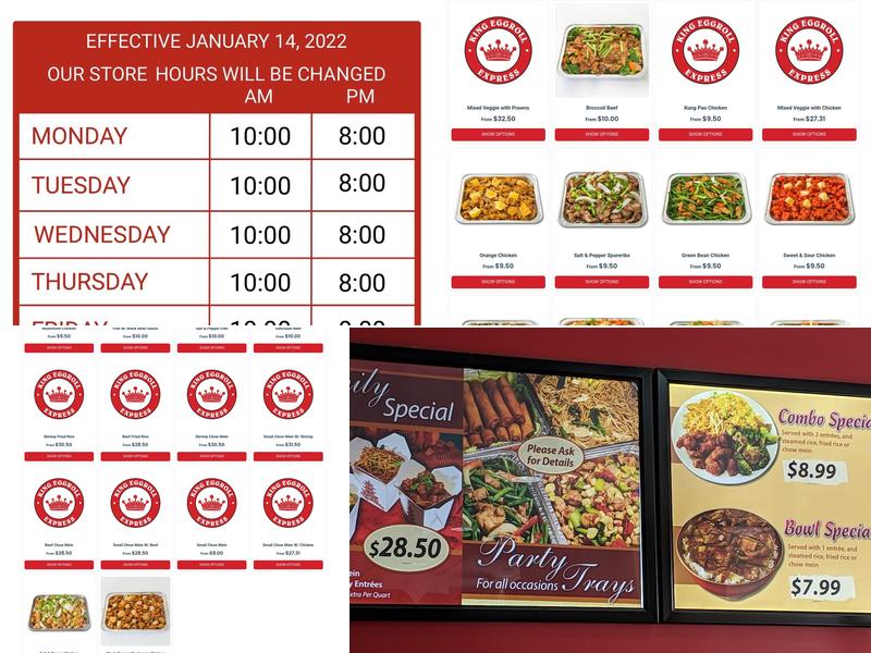 King Eggroll Express - San Jose Menu