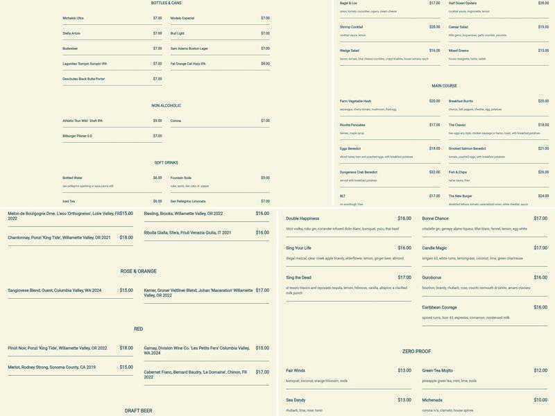 King Tide Fish and Shell Menu