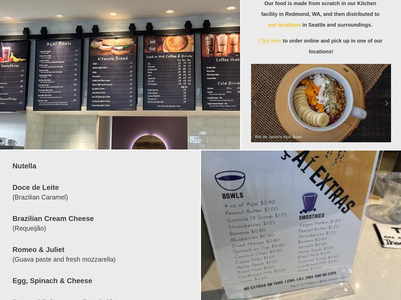 Kitanda Espresso and Acai - University District Menu