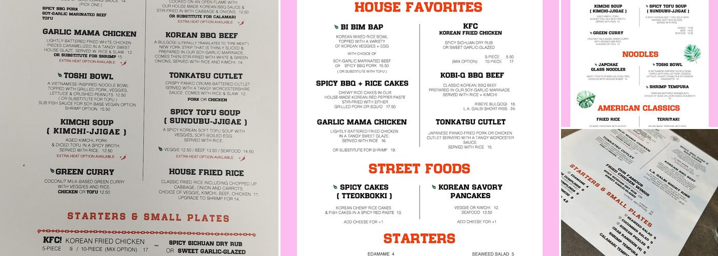 Kobi Q Menu