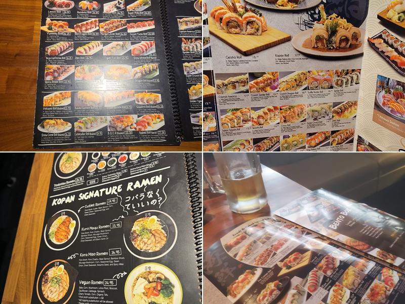 Kopan Sushi & Ramen Menu