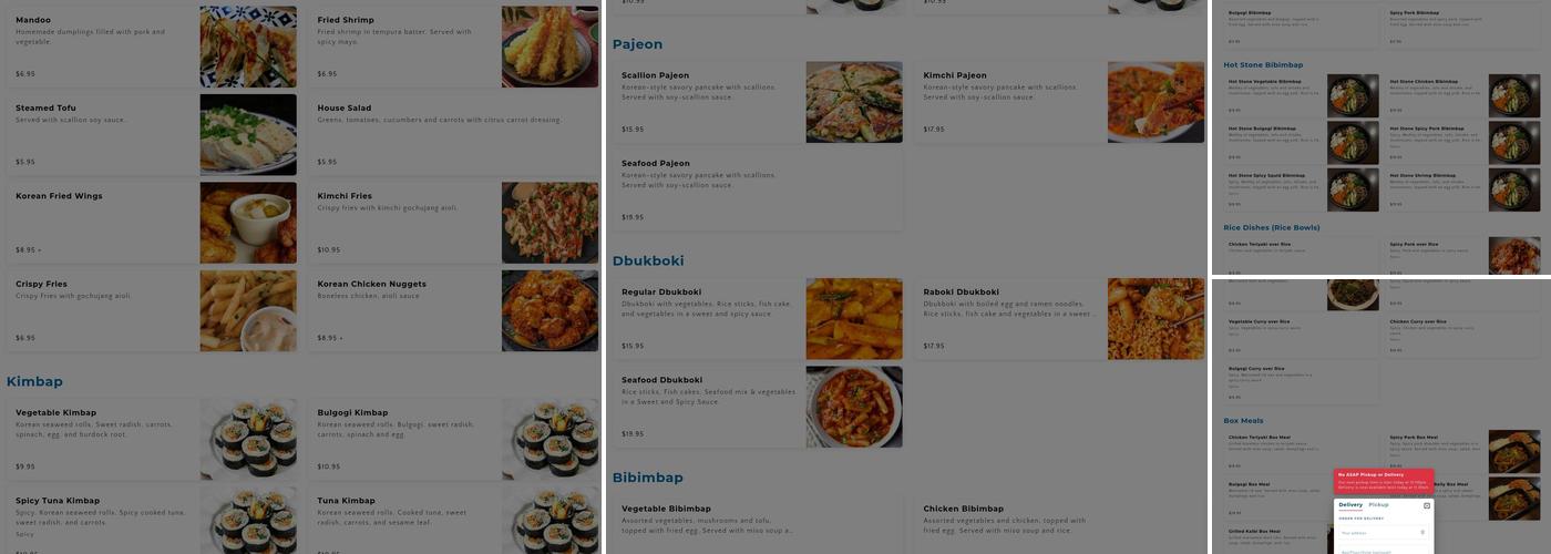 Korean Express Menu