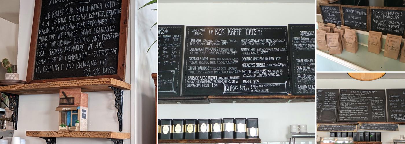 Kos Kaffe Menu