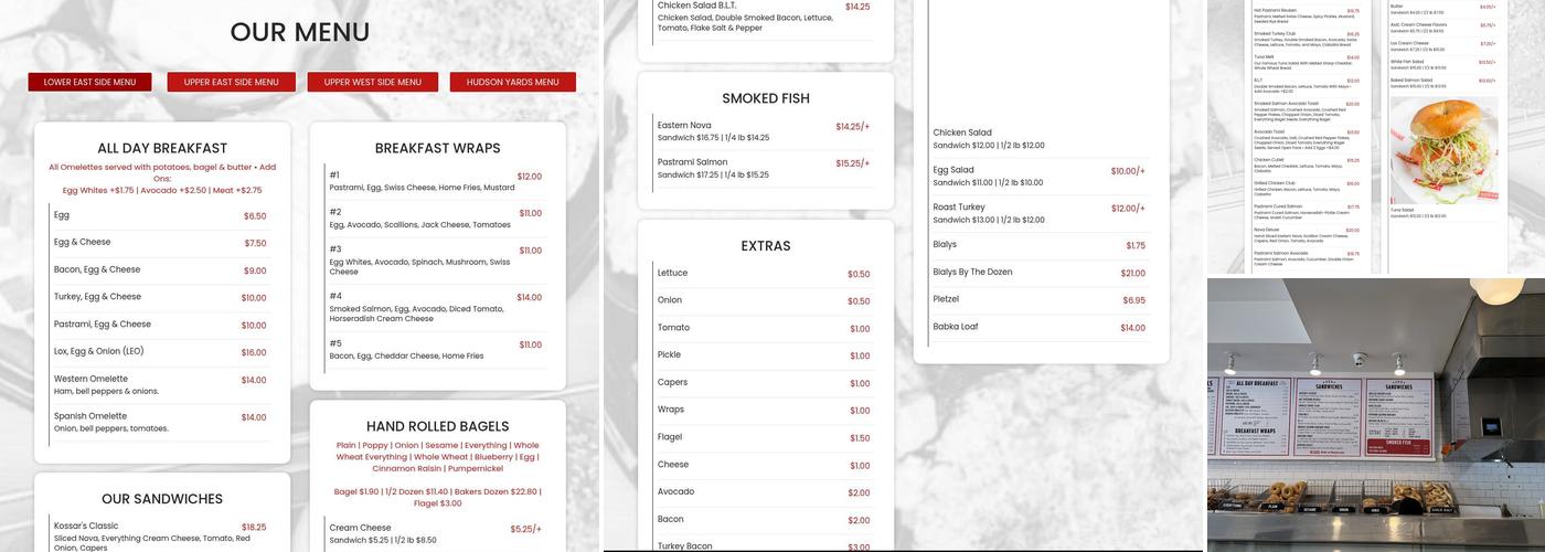 Kossar's Bagels & Bialys (LES) Menu