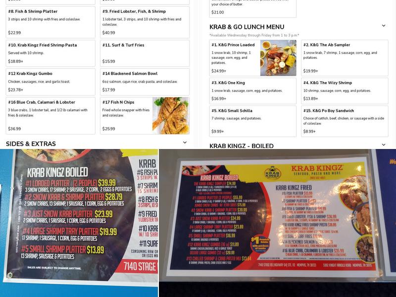 Krab Kingz Memphis Menu