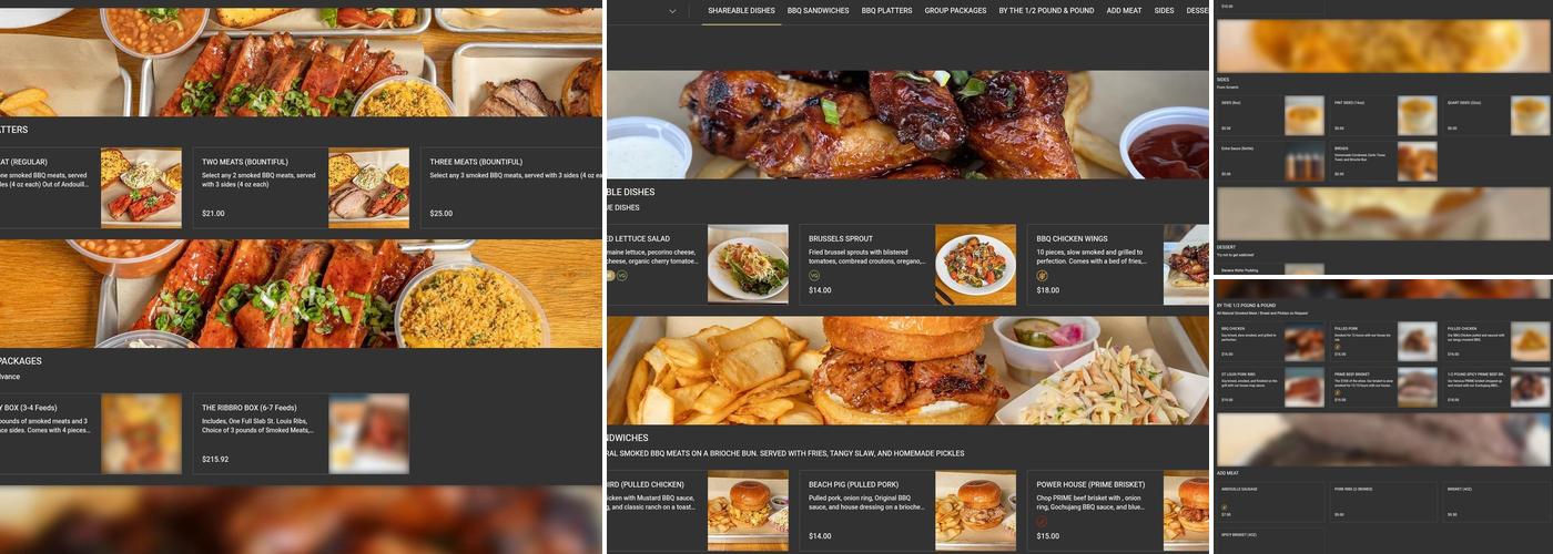 Ribbro BBQ Menu