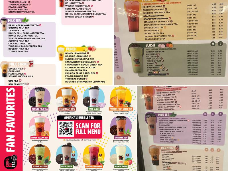 Kung Fu Tea Menu