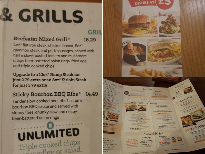 The Newhouse Beefeater Menu