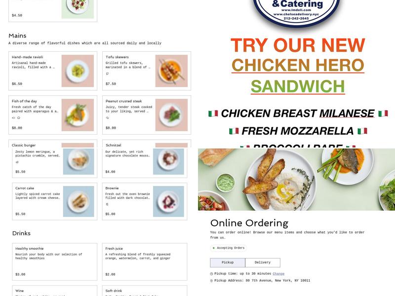 L&M Delicatessen and Catering Menu