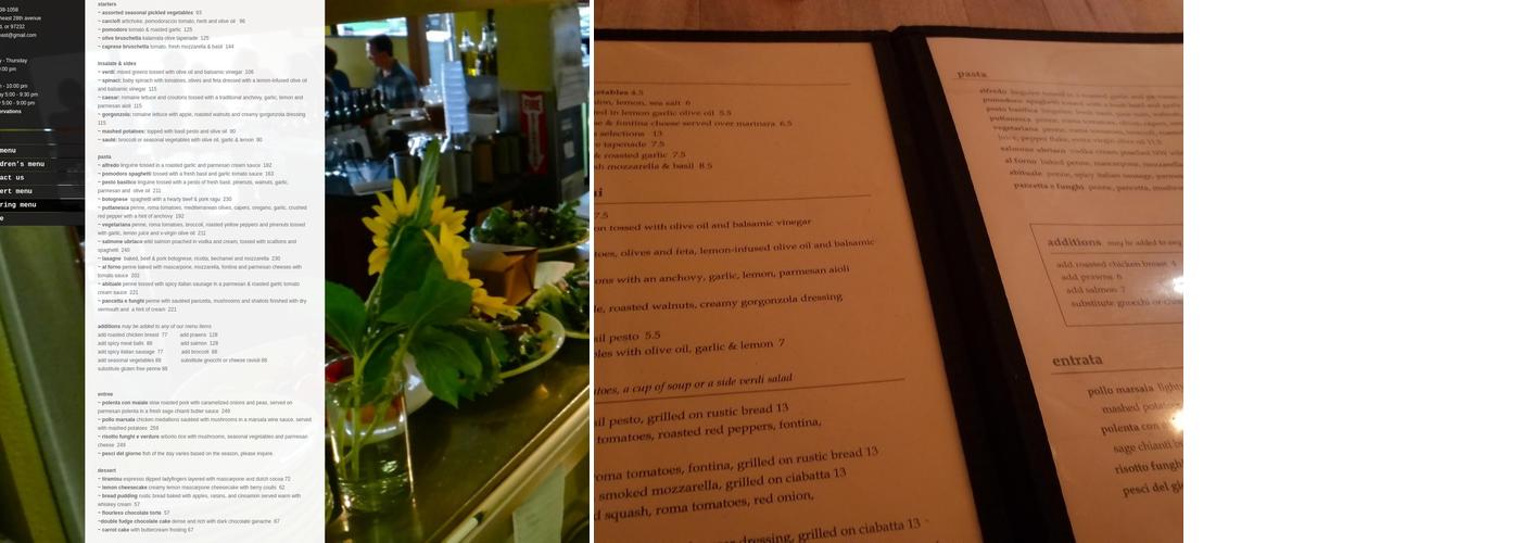 La Buca Menu