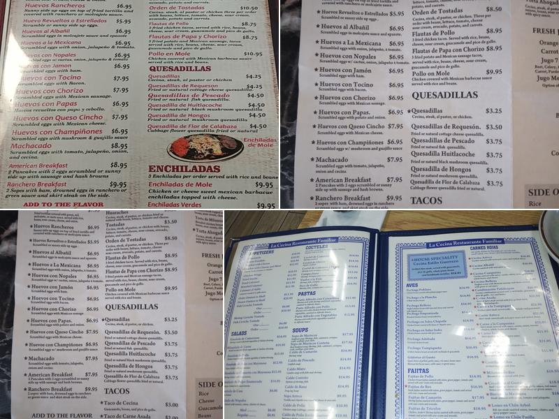 La Cecina Restaurant Familiar #1 Menu