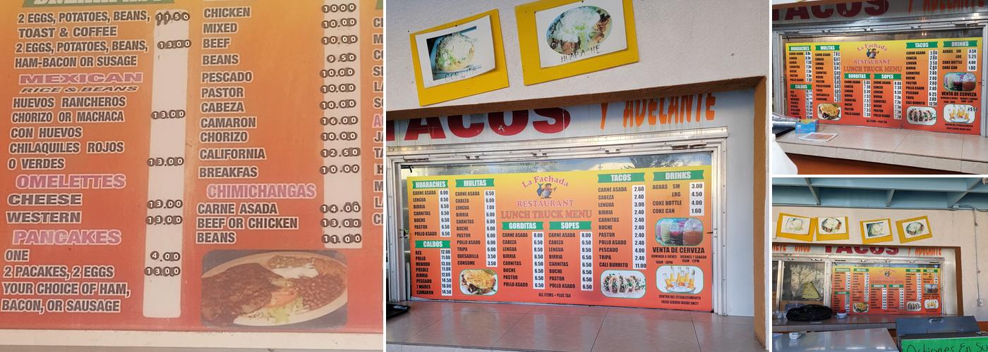 La Fachada Menu