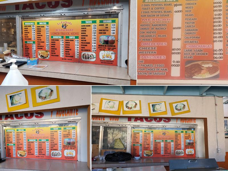 La Fachada Menu