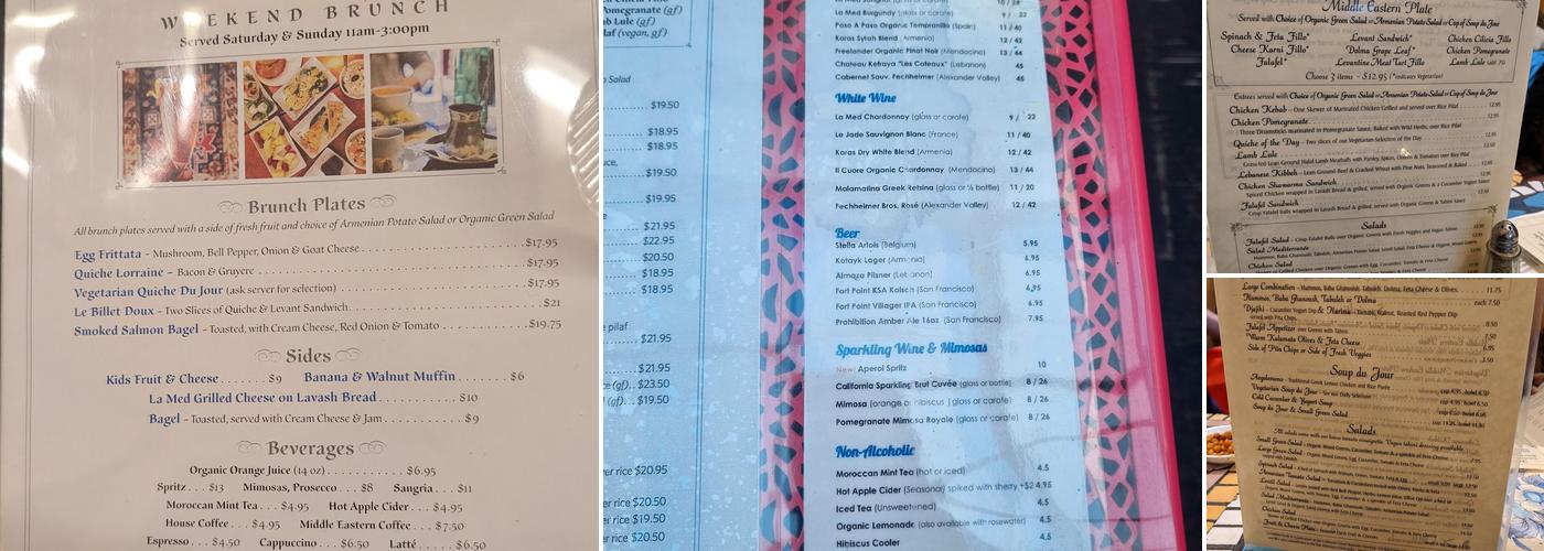 La Mediterranee Menu
