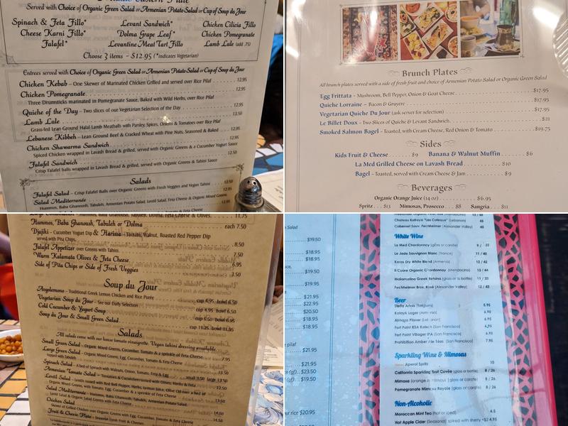La Mediterranee Menu