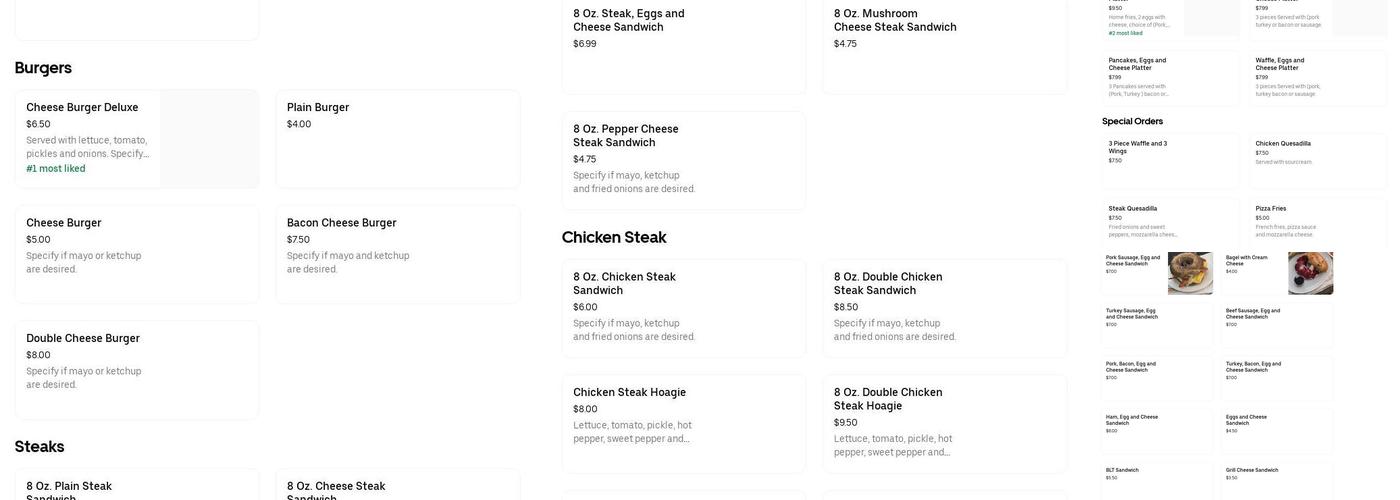 LA MOLE MINI MARKET Menu