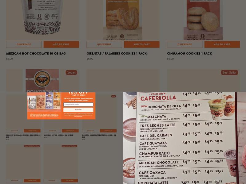 La Monarca Bakery & Cafe Menu