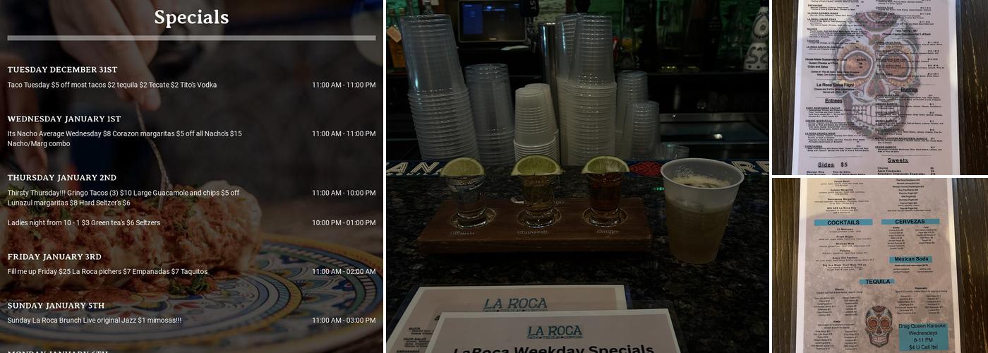 La Roca Menu