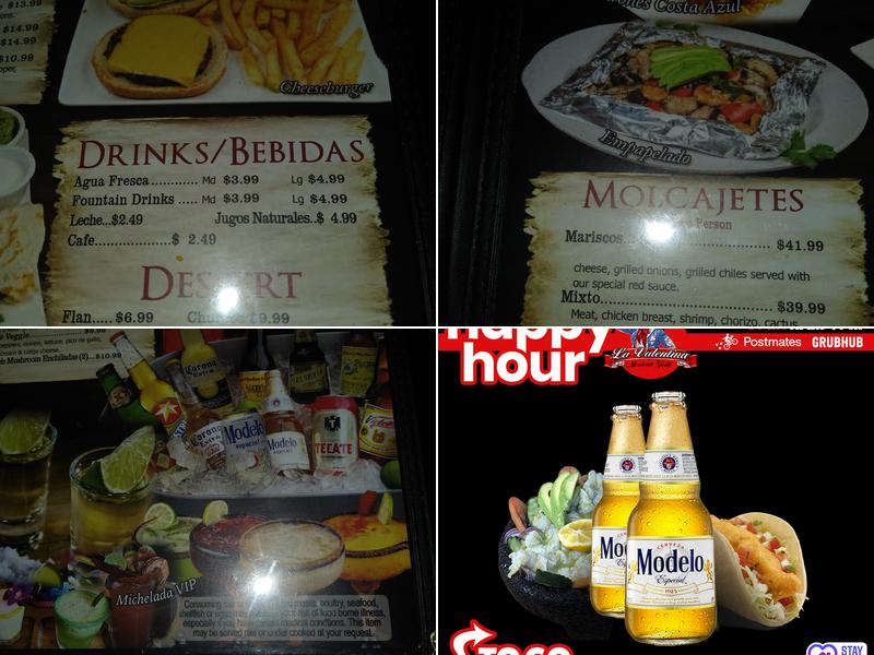 La Valentina Mexican Grill Menu