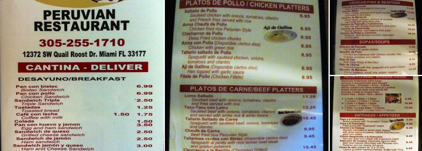 La Villa De Don Pollo Menu