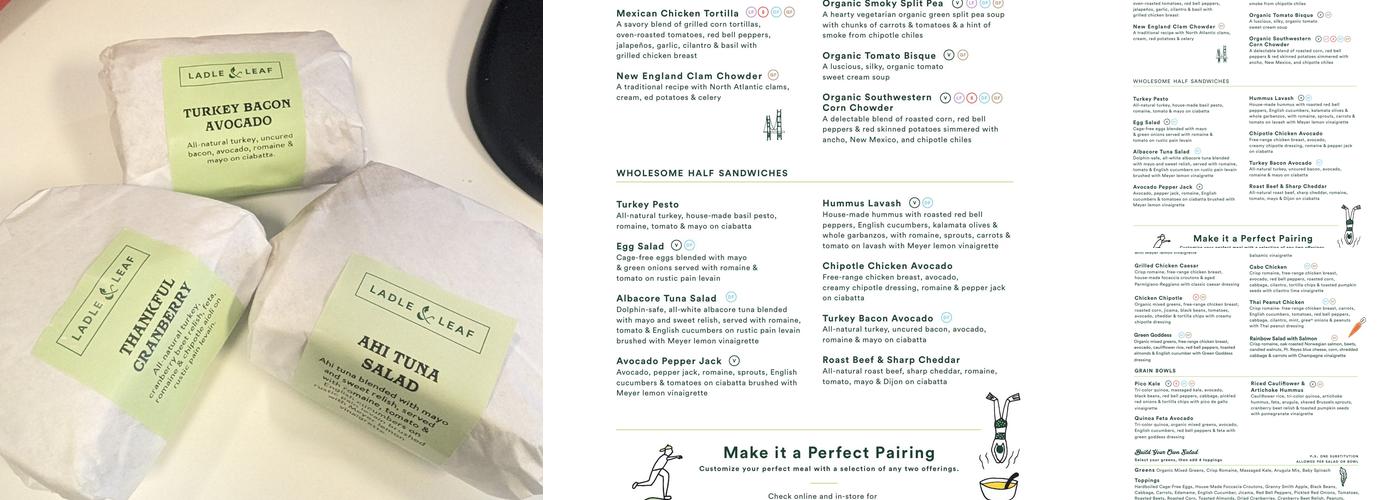 Ladle & Leaf Menu