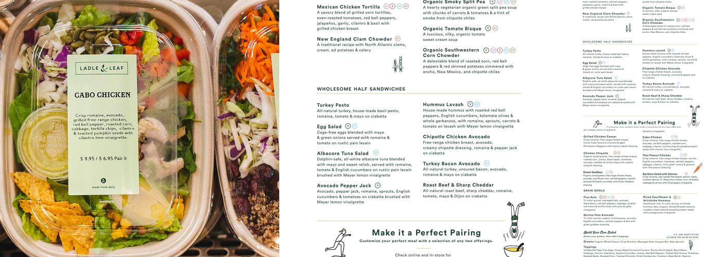 Ladle & Leaf Menu
