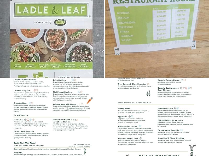Ladle & Leaf Menu