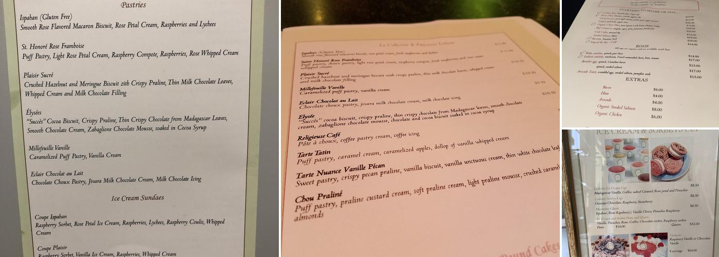 Ladurée Menu