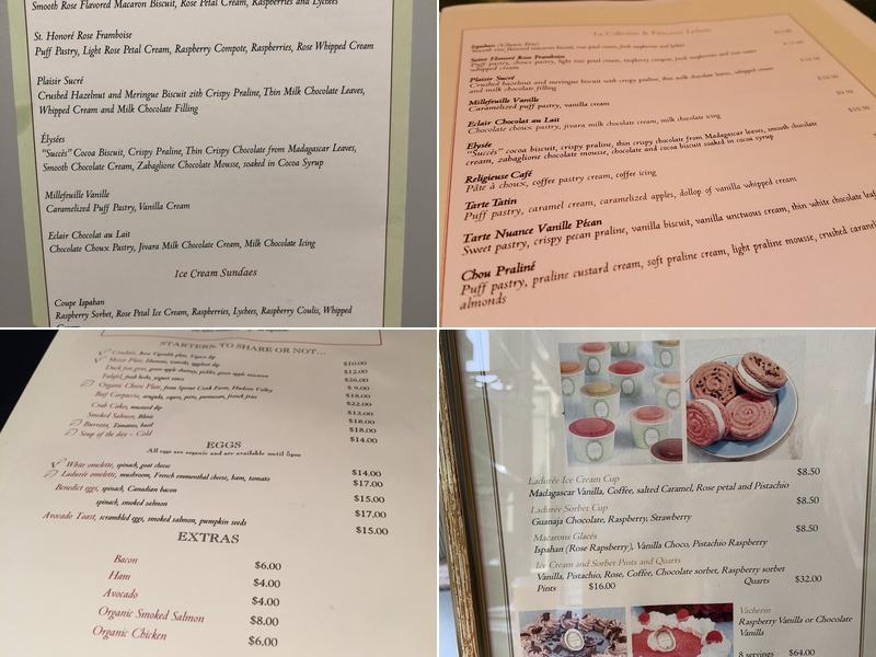 Ladurée Menu