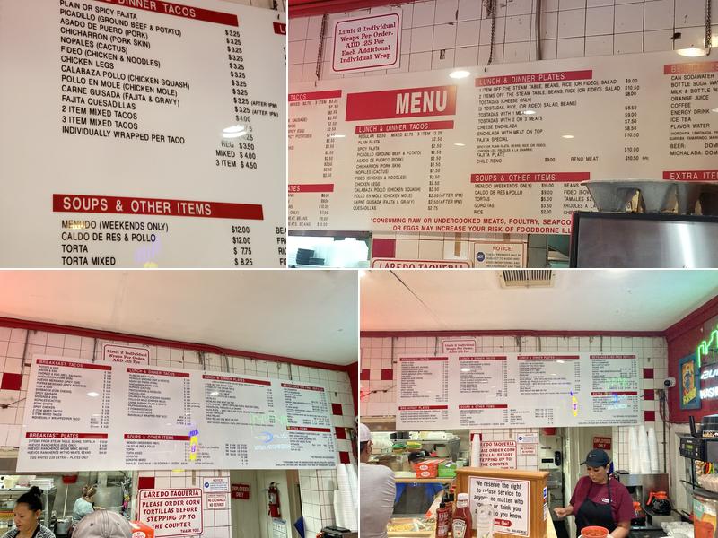 Laredo Taqueria Menu