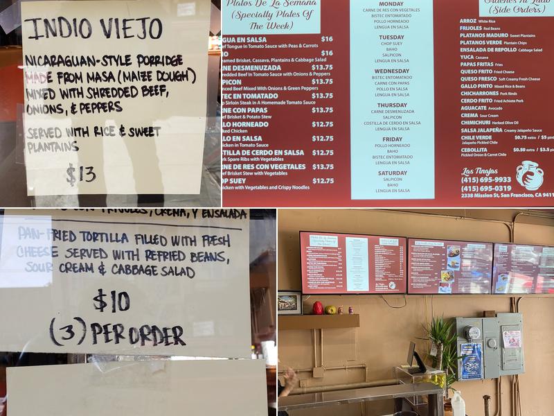 Las Tinajas Menu