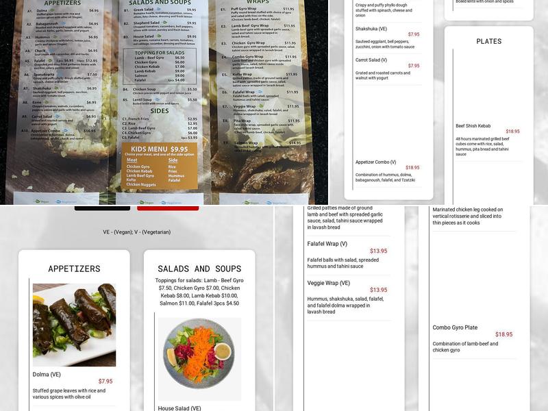 Mesopotamia Kitchen Menu